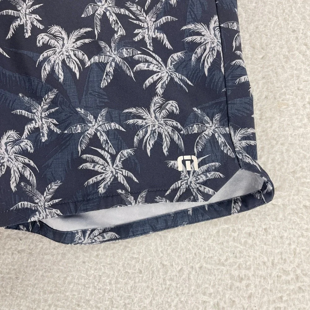 Travis‎ Mathew Sand Bar Board Shorts Mens Size 32 Blue Palm Trees Swimwear Beach